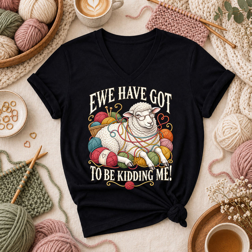 Ewe Have Got To Be Kidding Me Women's V-Neck - Black