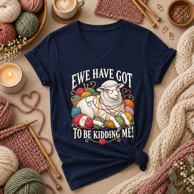 Ewe Have Got To Be Kidding Me Women's V-Neck - Navy