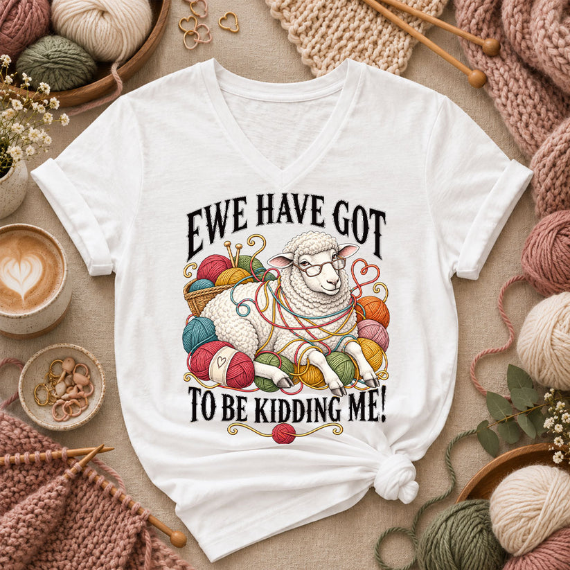 Ewe Have Got To Be Kidding Me Women's V-Neck - White