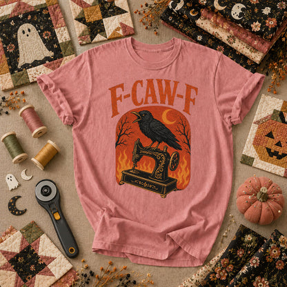 F-Caw-F Raven Halloween Quilter T-Shirt - Heather Mauve