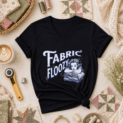 Fabric Floozy Funny Quilter Women's V-Neck - Black