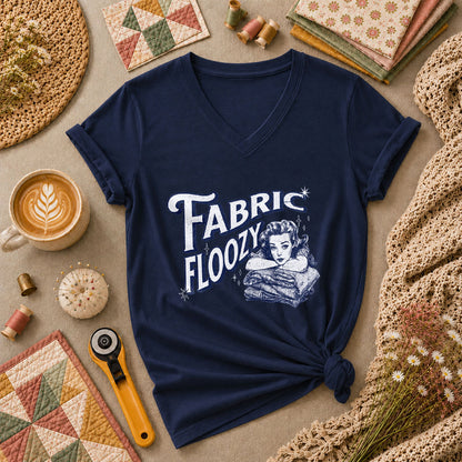 Fabric Floozy Funny Quilter Women's V-Neck - Navy