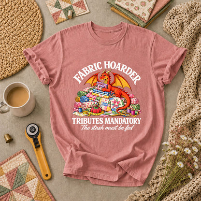 Fabric Hoarder Tributes Mandatory Dragon T-Shirt - Heather Mauve