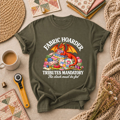 Fabric Hoarder Tributes Mandatory Dragon T-Shirt - Military Green