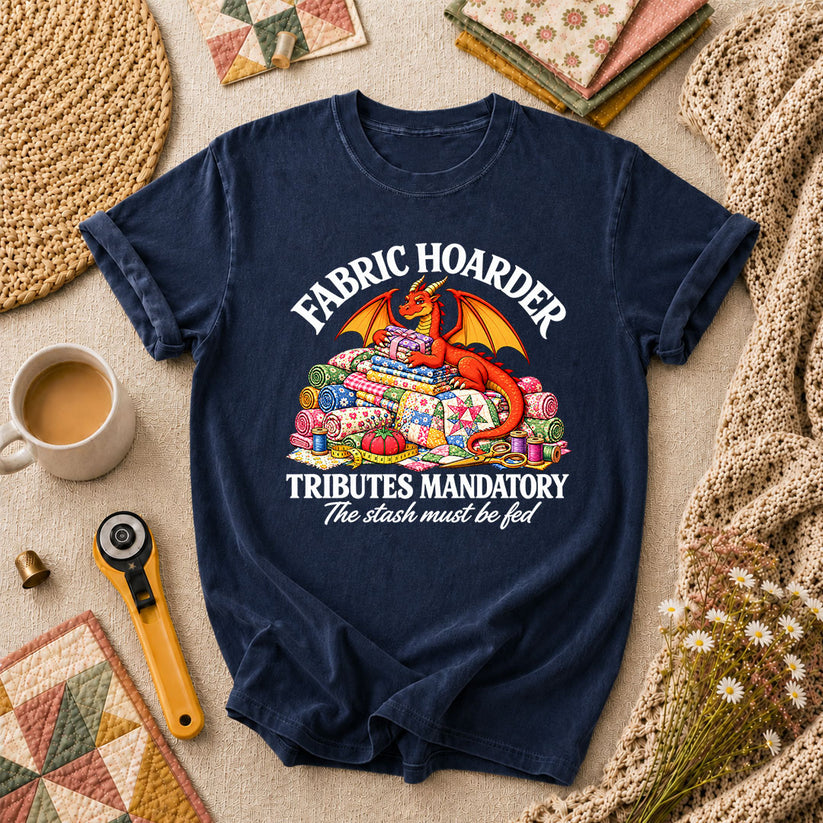 Fabric Hoarder Tributes Mandatory Dragon T-Shirt - Navy