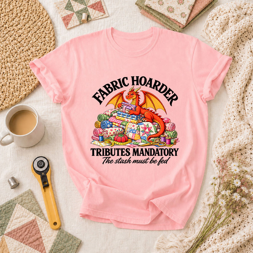 Fabric Hoarder Tributes Mandatory Dragon T-Shirt - Pink