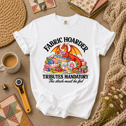 Fabric Hoarder Tributes Mandatory Dragon T-Shirt - White