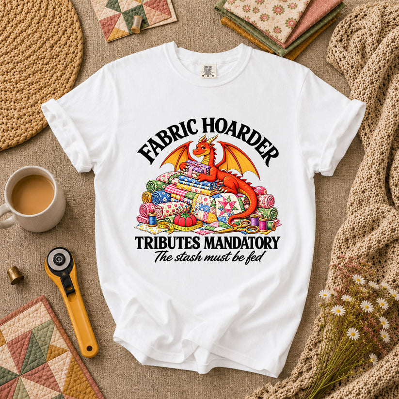 Fabric Hoarder Tributes Mandatory Dragon T-Shirt - White