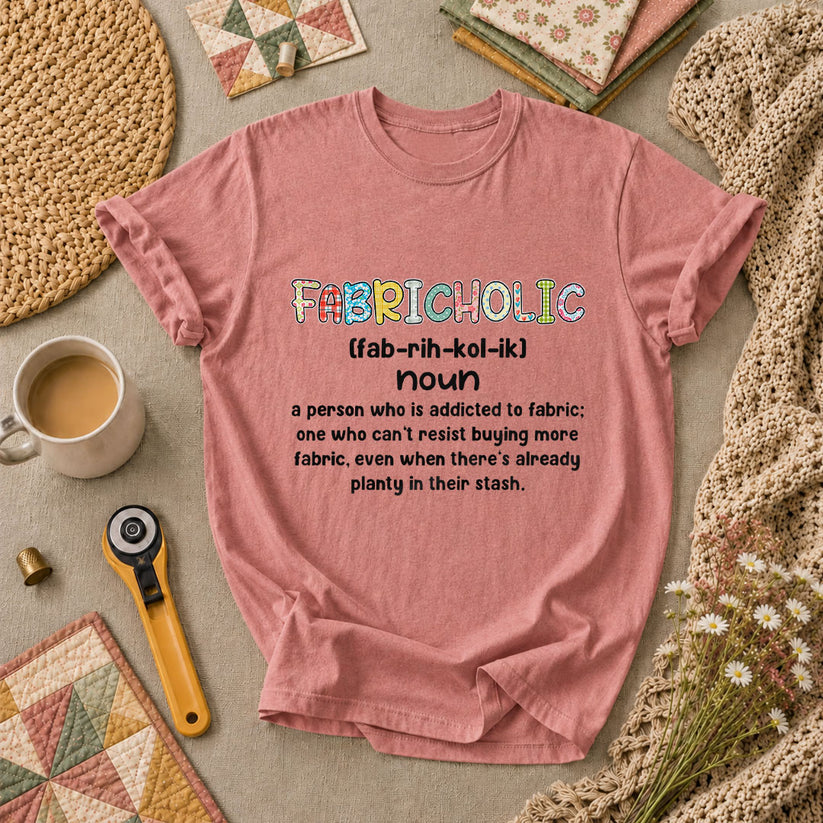 Fabricholic Definition T-Shirt - Heather Mauve