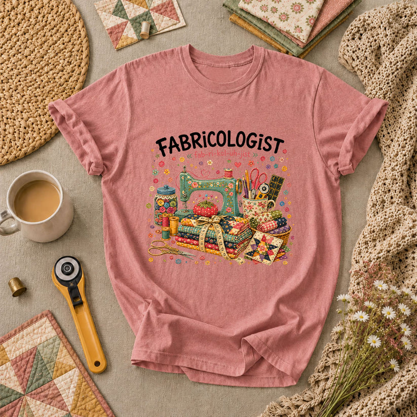 Fabricologist Sewing Definition T-Shirt - Heather Mauve