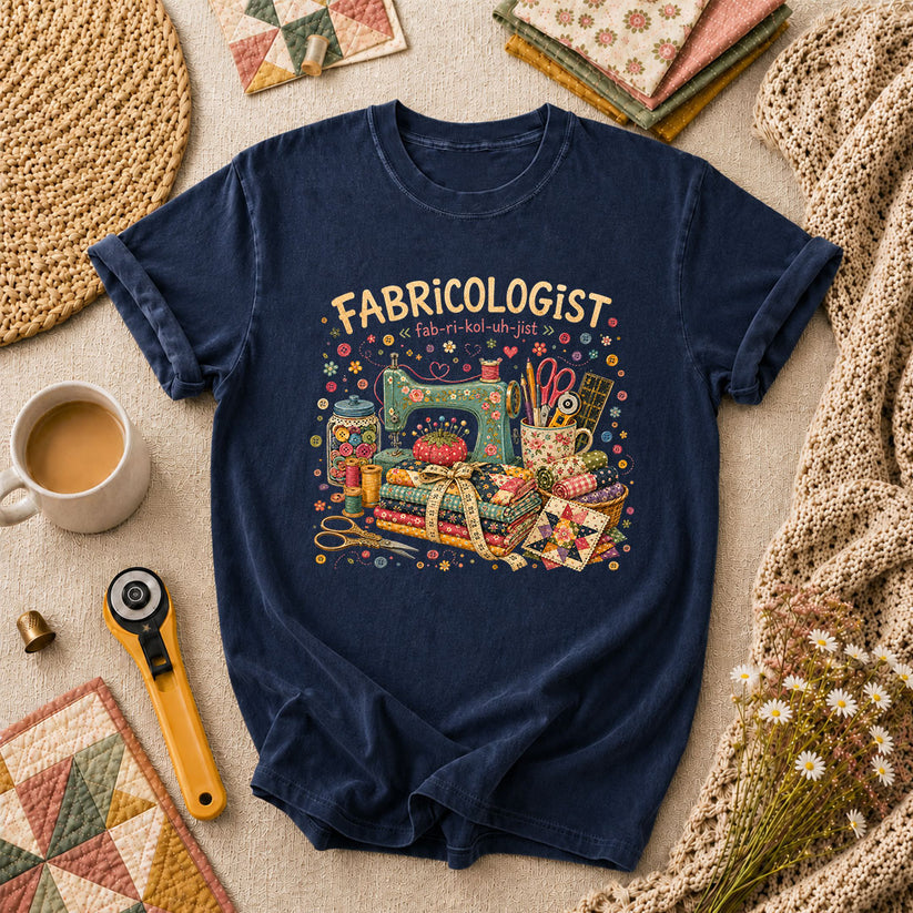 Fabricologist Sewing Definition T-Shirt - Navy