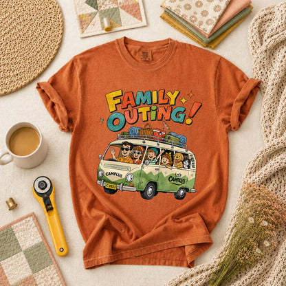 Family Outing Camping Van T-Shirt - Yam