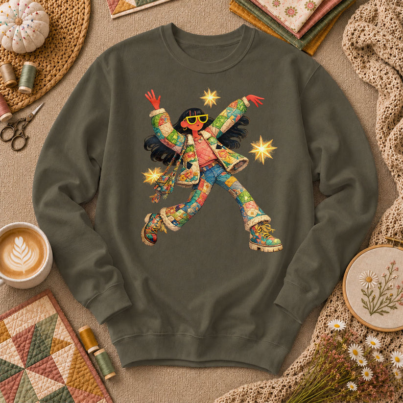 Fantasy Girl Patchwork Long Sleeve - Military Green