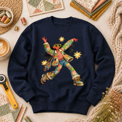 Fantasy Girl Patchwork Long Sleeve - Navy