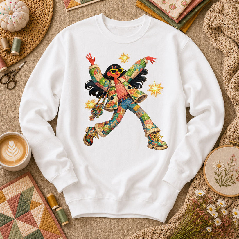 Fantasy Girl Patchwork Long Sleeve - White