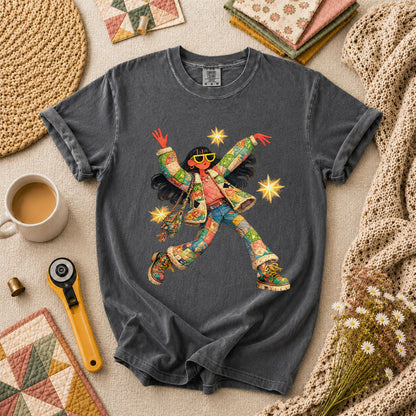Fantasy Girl Patchwork T-Shirt - Grey