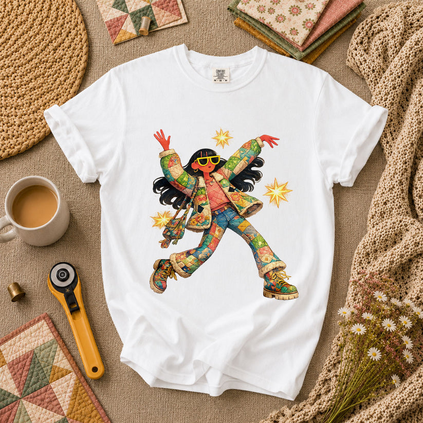 Fantasy Girl Patchwork T-Shirt - White