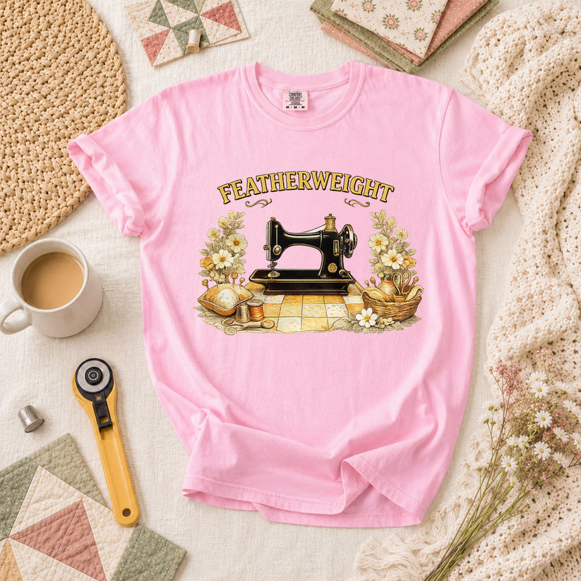Featherweight Vintage Sewing Machine T-Shirt - Blossom