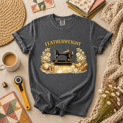 Featherweight Vintage Sewing Machine T-Shirt - Grey