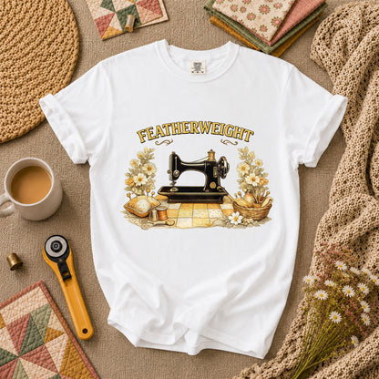 Featherweight Vintage Sewing Machine T-Shirt - White