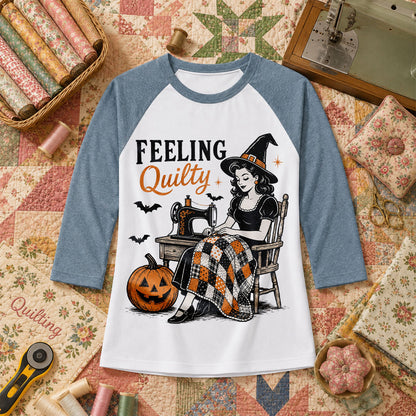Feeling Quilty Witch Vintage Raglan Sleeve - Denim