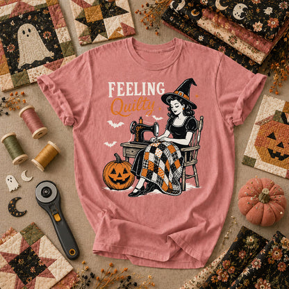 Feeling Quilty Witch Vintage T-Shirt - Heather Mauve