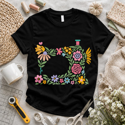 Floral Sewing Machine T-shirt