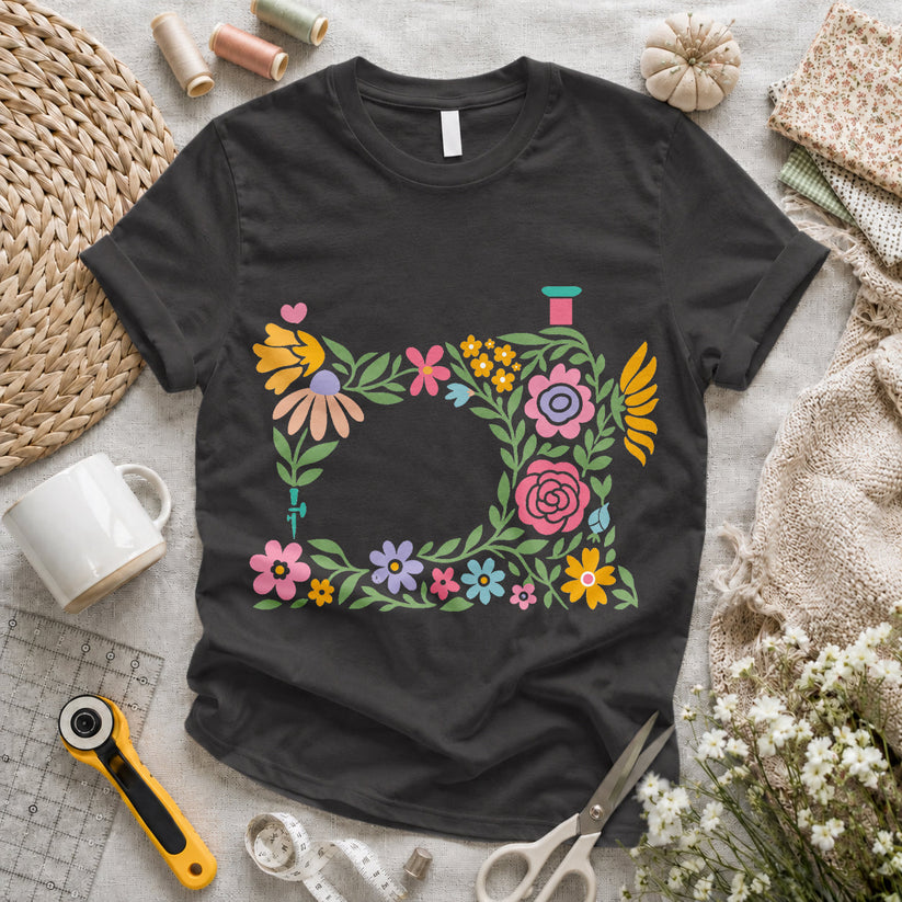 Floral Sewing Machine T-shirt