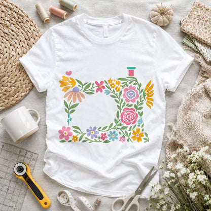 Floral Sewing Machine T-shirt