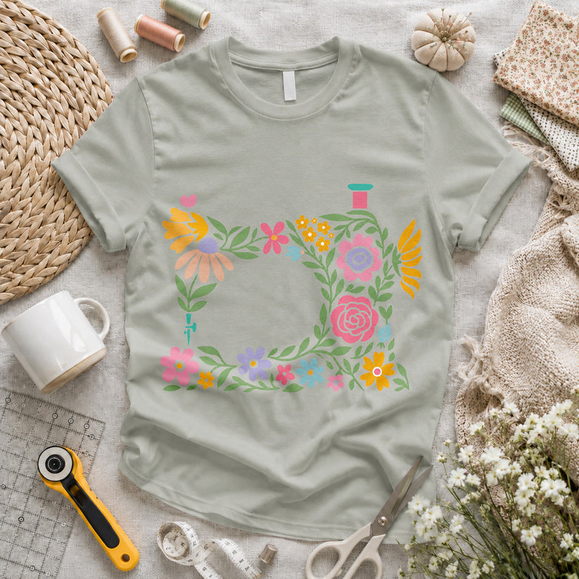 Floral Sewing Machine T-shirt