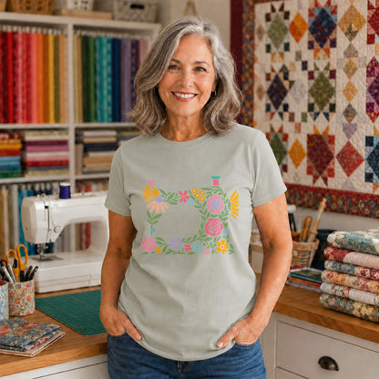 Floral Sewing Machine T-shirt