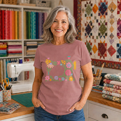 Floral Sewing Machine T-shirt
