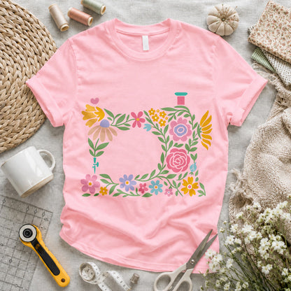 Floral Sewing Machine T-shirt