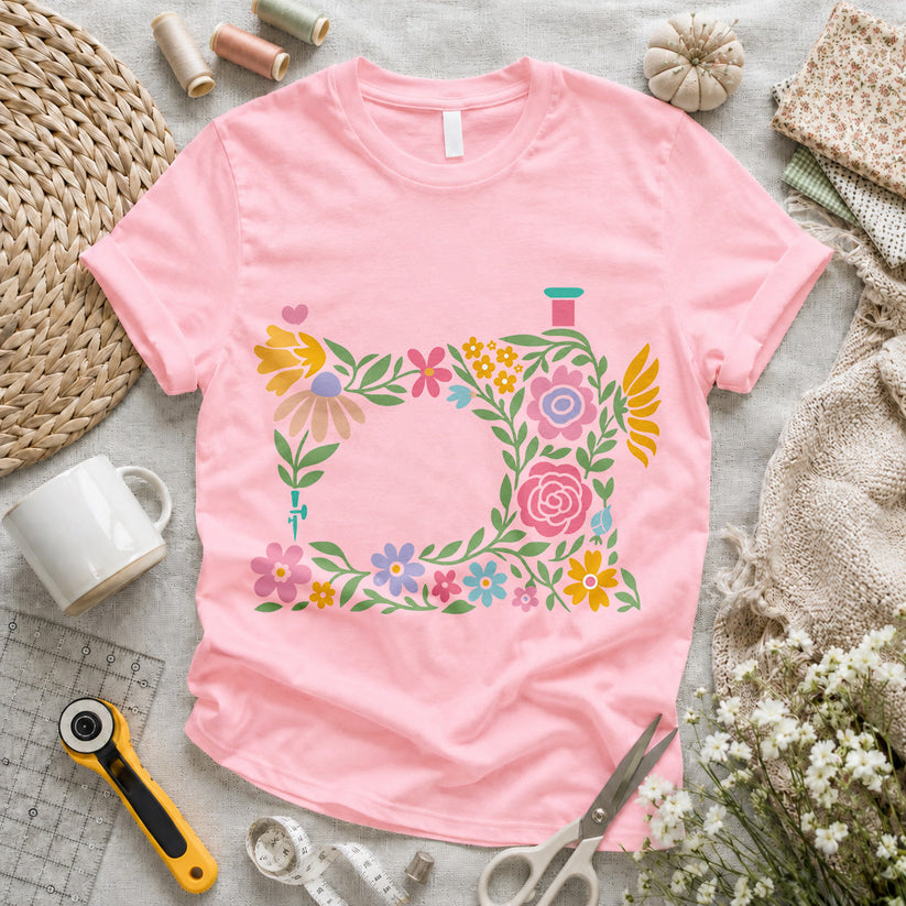 Floral Sewing Machine T-shirt