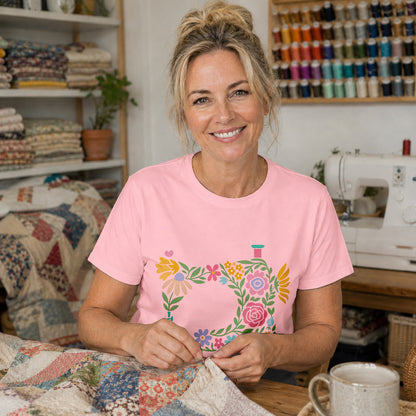 Floral Sewing Machine T-shirt