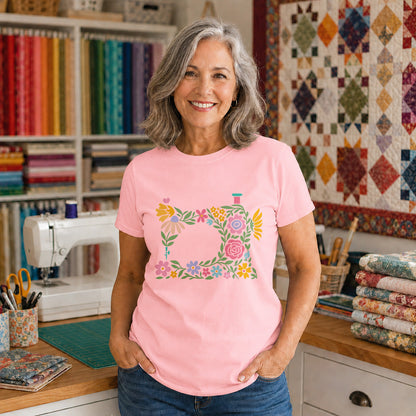 Floral Sewing Machine T-shirt