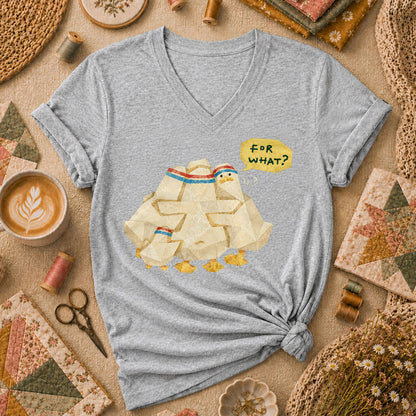 For What Women's V-Neck - Sport Grey