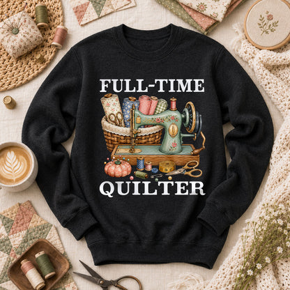 Full Time Quilter Long Sleeve - Black