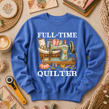 Full Time Quilter Long Sleeve - Heather True Royal