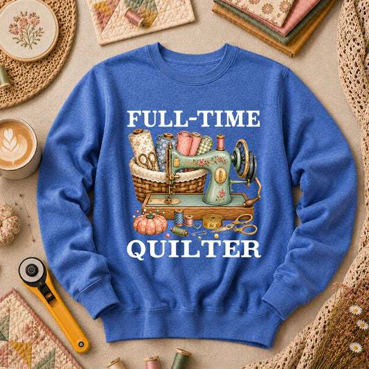 Full Time Quilter Long Sleeve - Heather True Royal