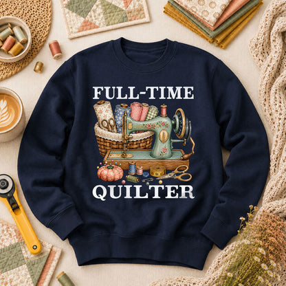 Full Time Quilter Long Sleeve - Navy