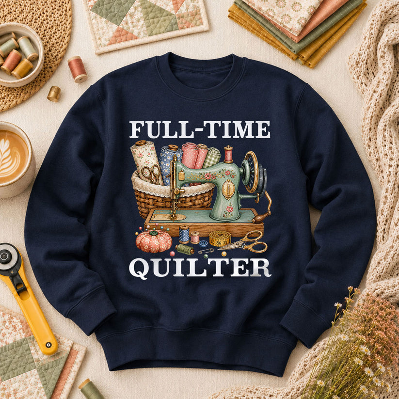 Full Time Quilter Long Sleeve - Navy
