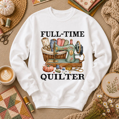 Full Time Quilter Long Sleeve - White