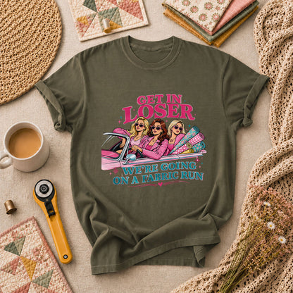 Get In Loser Fabric Run T-Shirt - Military Green