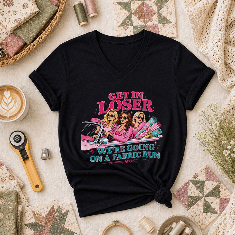 Get In Loser Fabric Run Women's V-Neck - Black