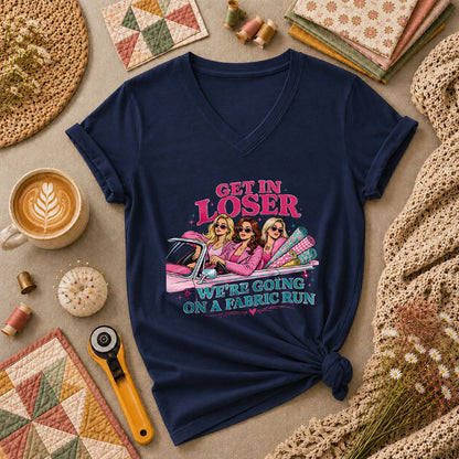 Get In Loser Fabric Run Women's V-Neck - Navy