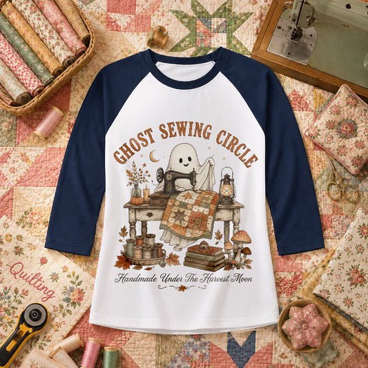 Ghost Sewing Circle Handmade Under The Harvest Moon Raglan Sleeve - Navy
