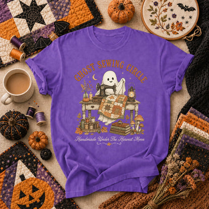 Ghost Sewing Circle Handmade Under The Harvest Moon T-Shirt - Heather Team Purple