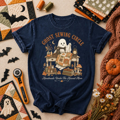 Ghost Sewing Circle Handmade Under The Harvest Moon T-Shirt - Navy