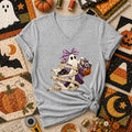 Ghost Wrapped In Measuring Tape With Pumpkin Women's V-Neck